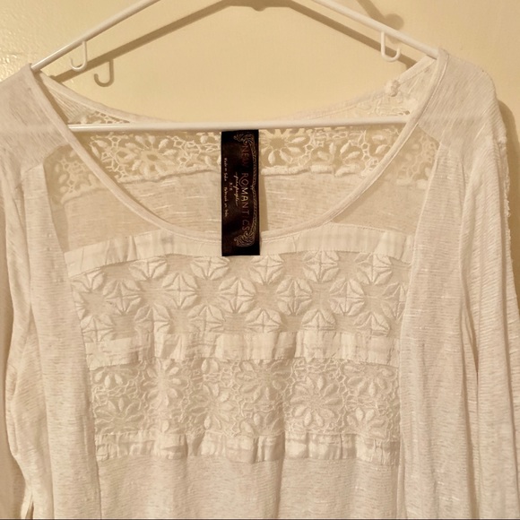 Boho Style Free People Gigi Lace Tee - Picture 6 of 8